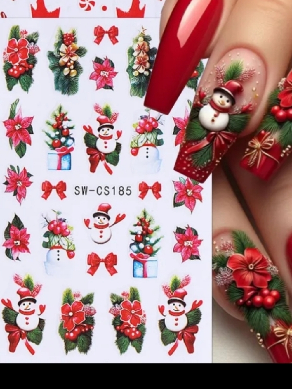 4 FOR $15  💕 Trendy Christmas Themed Nail Art Transfer Stickers Decals